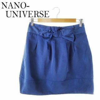 nano・universe - ナノユニバース ミニスカート タイト リボン F 青 211118AO16A