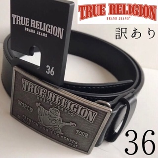 トゥルーレリジョン(True Religion)の訳あり レア【新品】トゥルーレリジョン USA メンズ ベルト 黒 36(ベルト)