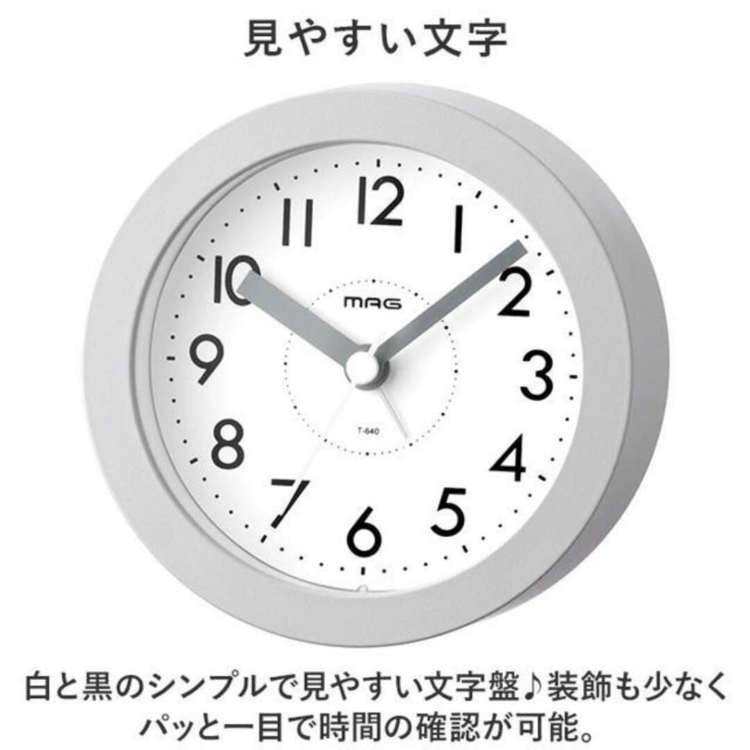 置き時計 アナログ おしゃれ 通販 手のひらサイズの目覚まし時計 MAG T-640 ルント 置時計 時計 目覚まし時計 めざまし時計 めざましとけい インテリア/住まい/日用品のインテリア小物(置時計)の商品写真