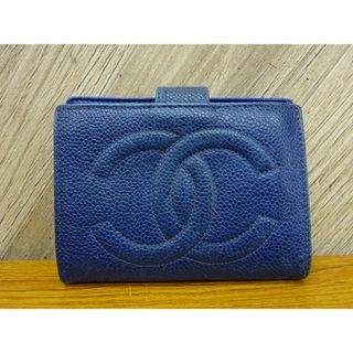 シャネル(CHANEL)のK静051/ CHANEL レザー 財布 ブルー系 二つ折り ウォレット(財布)