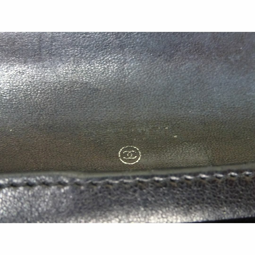 CHANEL(シャネル)のK池086/ CHANEL レザー 二つ折り財布 ブラック ココマーク レディースのファッション小物(財布)の商品写真