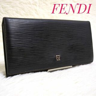 FENDI - ✨状態良好✨　FENDI　FF　ロゴ　エピ　レザー　長財布　フラップ　黒