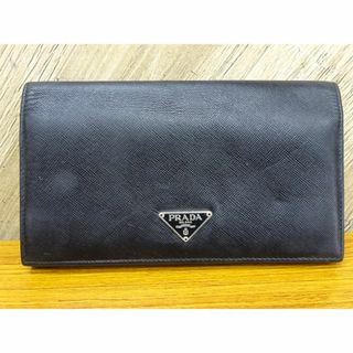 プラダ(PRADA)のK静052/ PRADA プラダ レザー 長財布 ブラック (長財布)