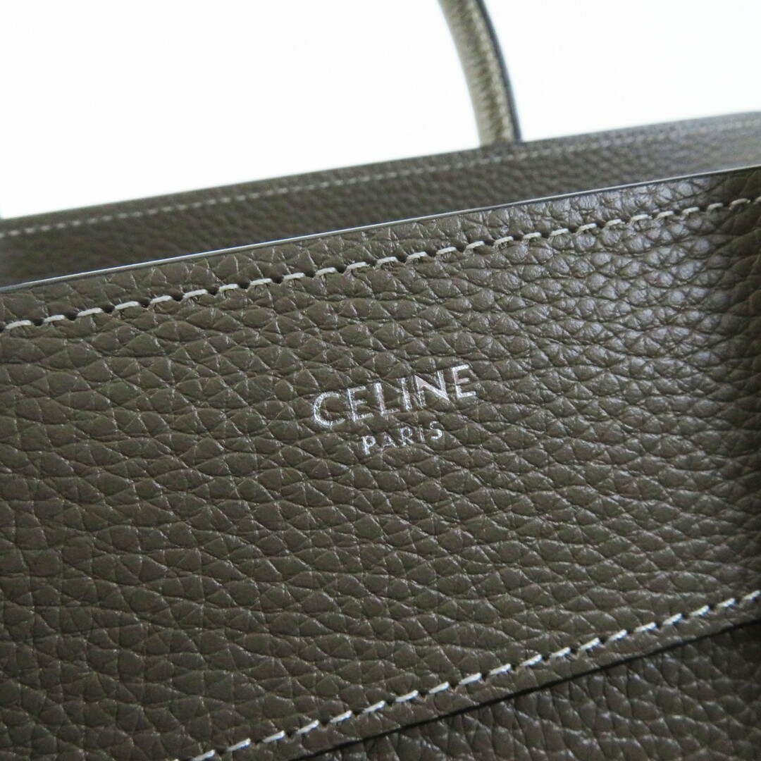 celine(セリーヌ)の極美品◎CELINE セリーヌ 18979 ラゲージ マイクロショッパー スリ（グレージュ） ドラムドカーフスキン ハンドバッグ 保存袋付き イタリア製 レディース 定価462,000円 レディースのバッグ(ハンドバッグ)の商品写真