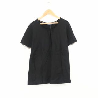 バーバリー(BURBERRY)の美品 BURBERRY バーバリー Tシャツ M リヨセル コットン 無地 カットソー 袖フリル レディース AT252A30 (Tシャツ(半袖/袖なし))