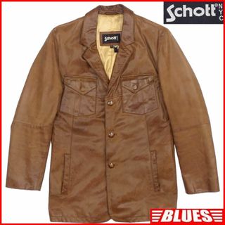 schott - スペイン製 Schott ショット テーラードジャケット レザー 本革X7247