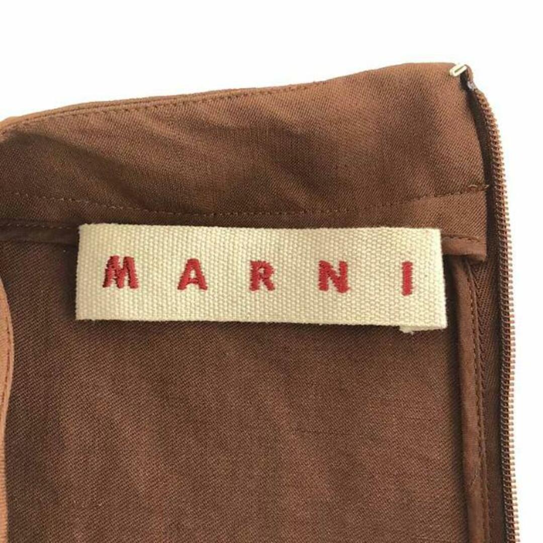 Marni(マルニ)のMARNI / マルニ | ノースリーブ ティアード フレア チュニック ブラウス | 38 | ブラウン | レディース レディースのトップス(シャツ/ブラウス(半袖/袖なし))の商品写真