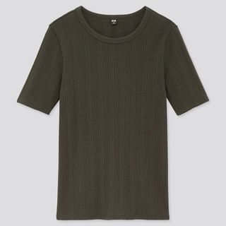 ユニクロ(UNIQLO)のUNIQLO ランダムリブクルーネックT（半袖）(Tシャツ(半袖/袖なし))