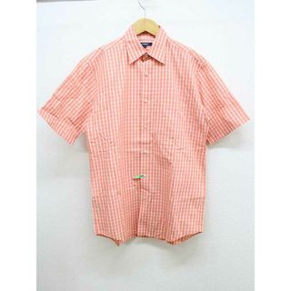 バーバリー(BURBERRY)の【春物 新入荷】‡BURBERRY/バーバリー‡チェック柄シャツ/半袖 ピンク メンズ M【中古】 春夏 913042(シャツ)