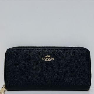 コーチ(COACH)の☆超美品☆送料無料☆COACHコーチレザーラウンドファスナー長財布☆ブラック☆(財布)