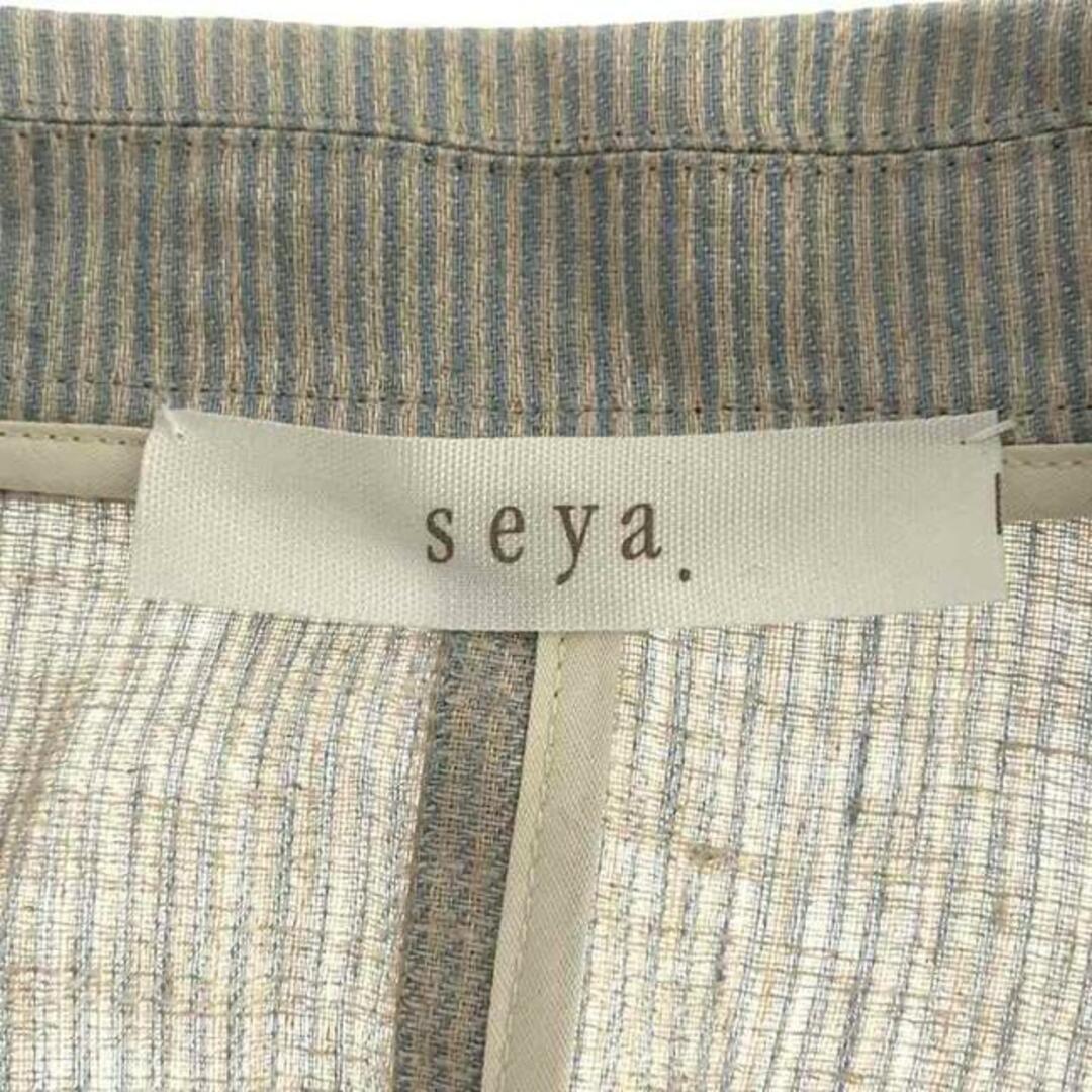 seya(セヤ)のseya. / セヤ | ヴィンテージ加工 リネン ストライプ テーラードジャケット | S | ブルー系 | メンズ メンズのジャケット/アウター(その他)の商品写真