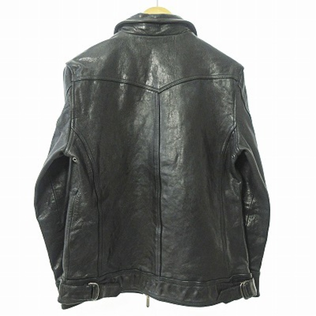 JACKROSE(ジャックローズ)のジャックローズ Jackrose ゴートレザー ライダースジャケット 黒 6 メンズのジャケット/アウター(ライダースジャケット)の商品写真