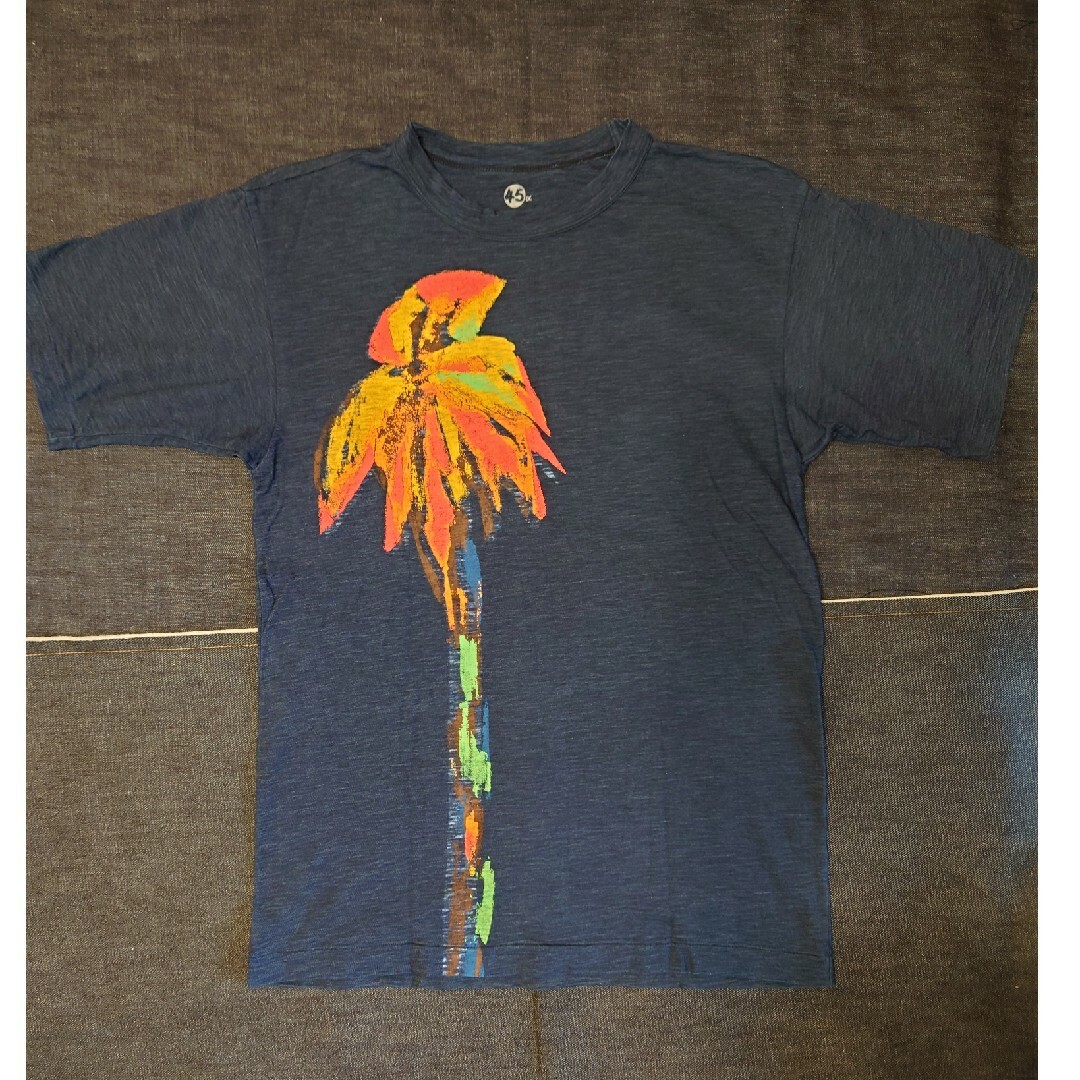 45R(フォーティファイブアール)の【レア】45R　インディゴパームツリー天竺Tシャツ メンズのトップス(Tシャツ/カットソー(半袖/袖なし))の商品写真