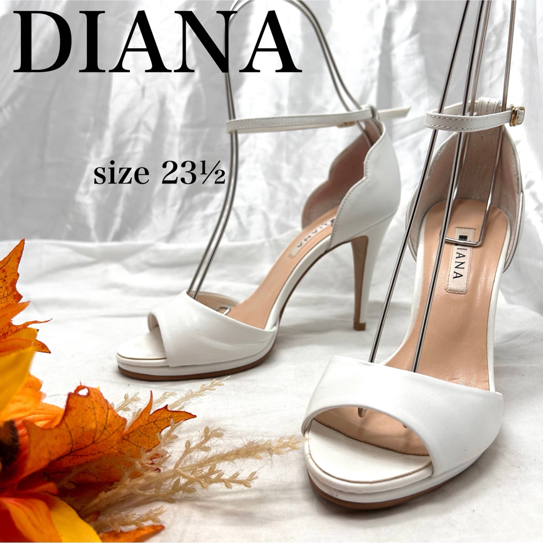 DIANA - 【美品】ダイアナ レザーストラップサンダル ハイヒール 白の