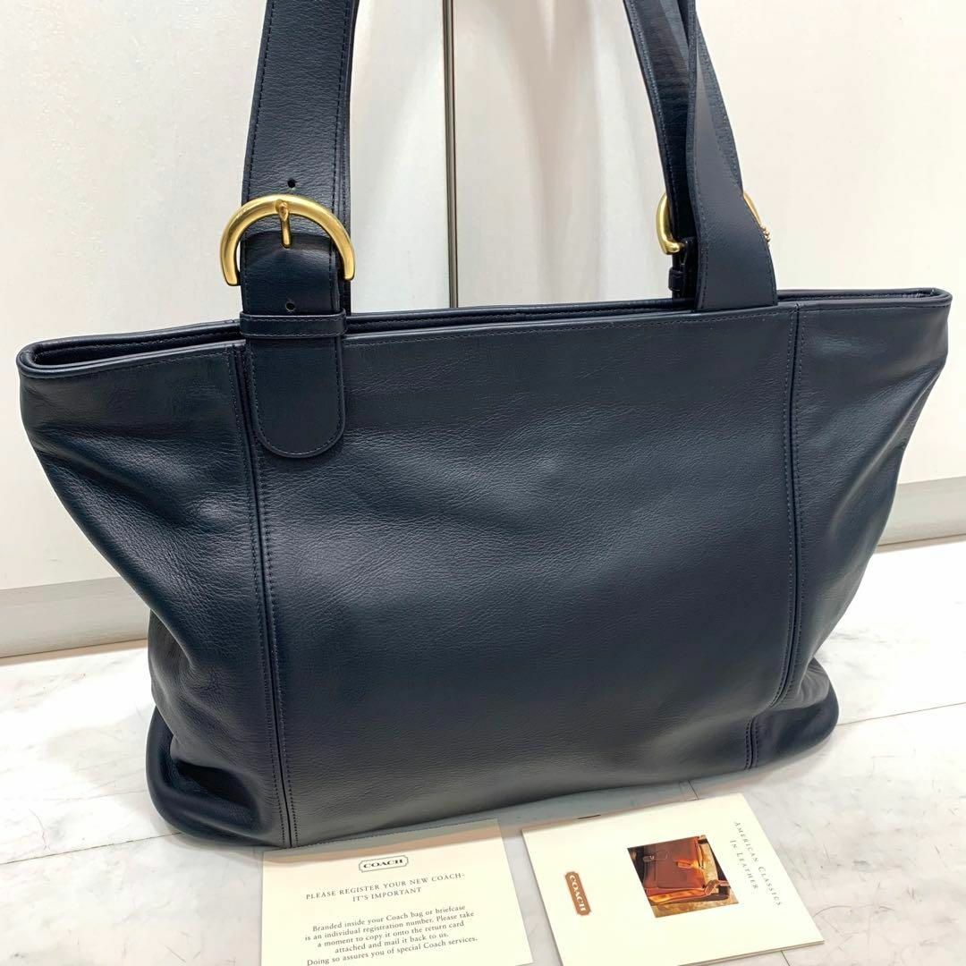 COACH(コーチ)の☆新品同様☆ OLD COACH レザー トートバッグ ネイビー 4155 レディースのバッグ(トートバッグ)の商品写真