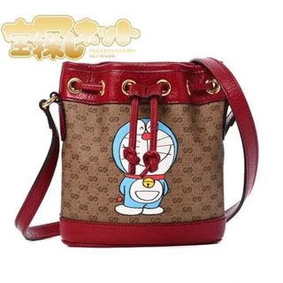 グッチ(Gucci)の GUCCI グッチ ドラえもん コラボ ミニバケット ショルダーバッグ(ショルダーバッグ)