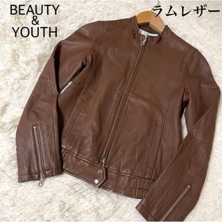 ビューティアンドユースユナイテッドアローズ(BEAUTY&YOUTH UNITED ARROWS)のビューティーアンドユース　シングル　ライダースジャケット　ラムレザー　羊革(ライダースジャケット)