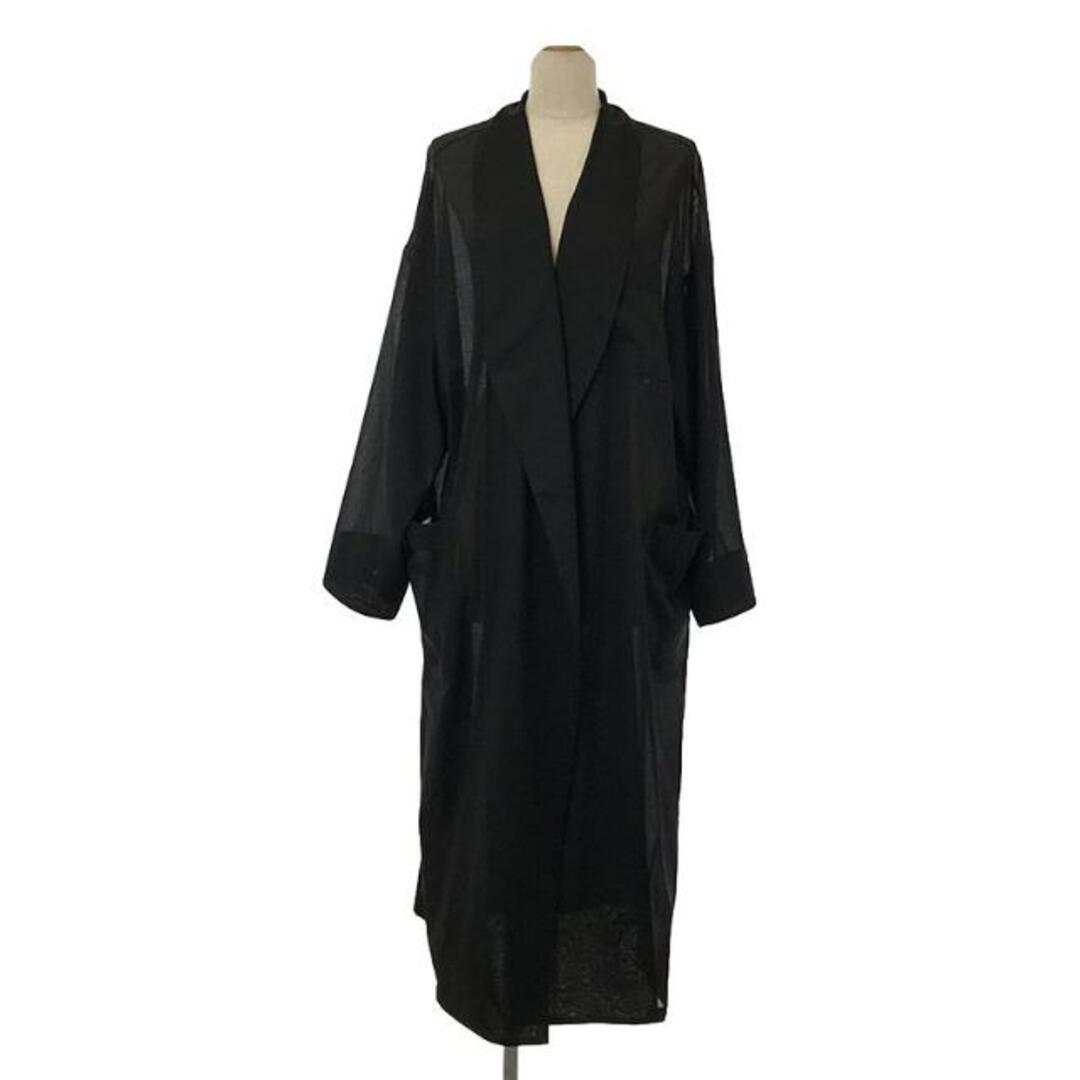 HYKE(ハイク)のHYKE / ハイク | 2021SS | W/P VOILE MEDICAL GOWN ウール ポリエステル ボイル メディカル ガウンコート | 2 | ブラック | レディース レディースのジャケット/アウター(その他)の商品写真