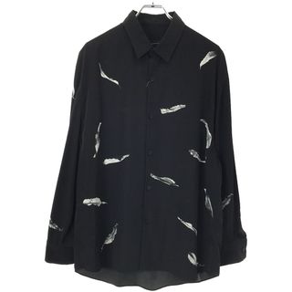 LAD MUSICIAN - LAD MUSICIAN ラッドミュージシャン 19AW DECHINE FEATHER LEAF BIG SHIRT フェザーリーフ ビッグデシンシャツ ブラック 42 2219-134