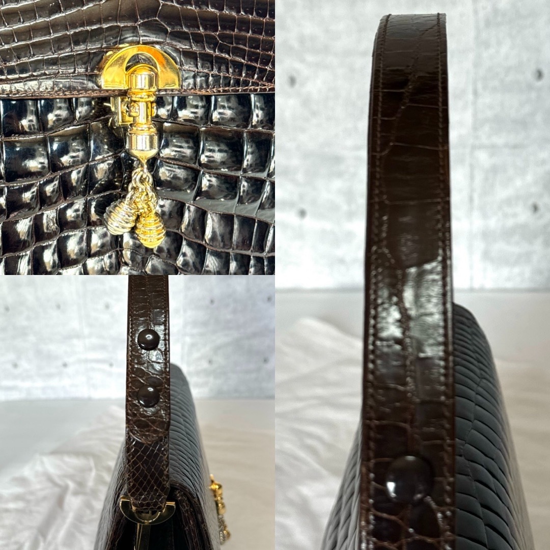 MORABITO - 【良品】MORABITO クロコダイル ダークブラウン ゴールド MORABITO - 【良品】MORABITO クロコダイル ダークブラウン ゴールド