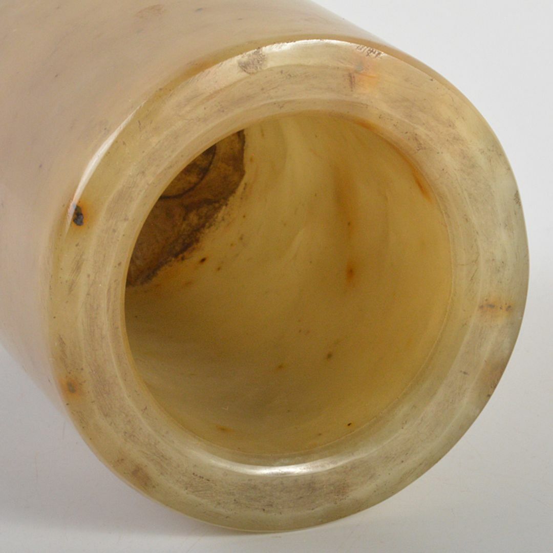 大特価市 玉器 玉石彫刻 中国 筆筒 R6991 V 時代箱付 Sculpture / Object