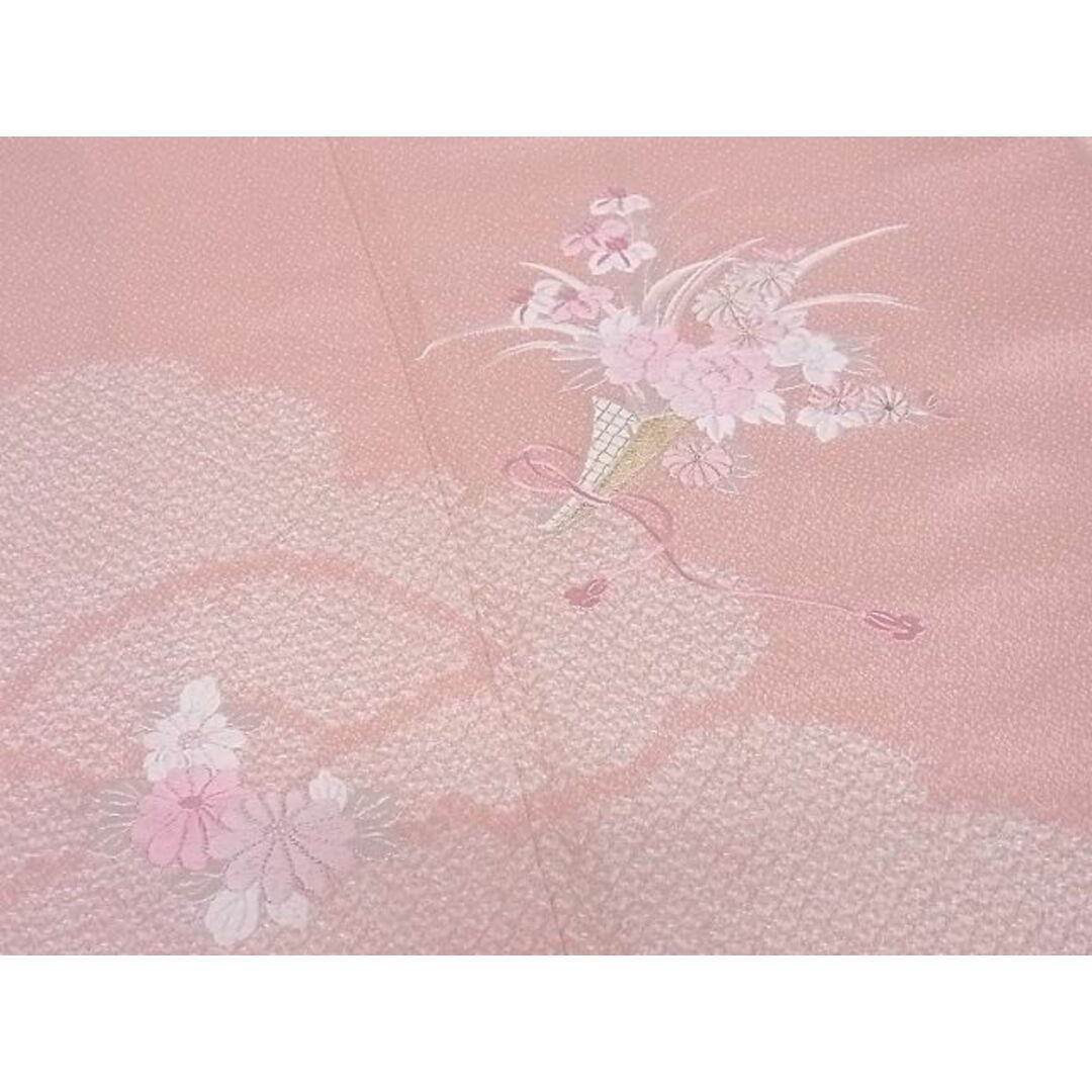 平和屋川間店■訪問着　絞り　総刺繍　飾花文　金糸　着丈164.5cm　裄丈63cm　正絹　逸品 A-ja2517 レディースの水着/浴衣(着物)の商品写真