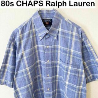 80s CHAPS Ralph Lauren S/S シャツ　古着　ヴィンテージ(シャツ)