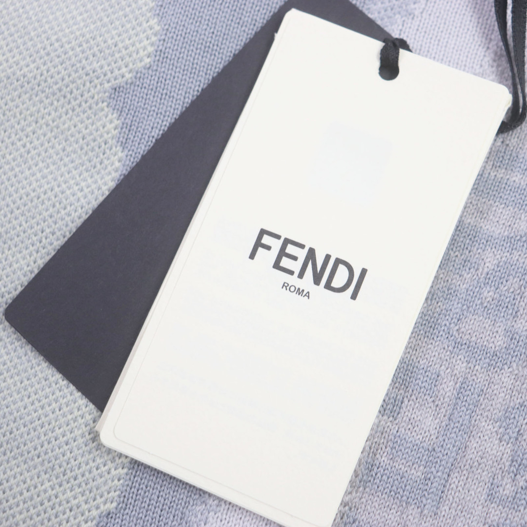 FENDI(フェンディ)の未使用品▼FENDI フェンディ 2021年製 FZX039 FFズッカ柄 総柄 クルーネック ニット イエロー マルチカラー 46 イタリア製 正規品 メンズ メンズのトップス(ニット/セーター)の商品写真