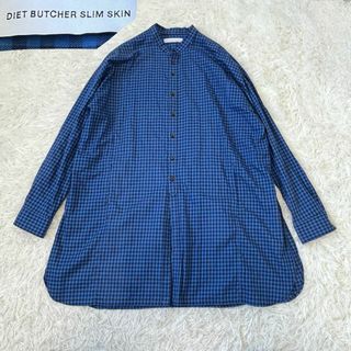 ダイエットブッチャースリムスキン(DIET BUTCHER SLIM SKIN)のDIET ダイエットブッチャースリムスキン　チェック　ロング　シャツ(シャツ)