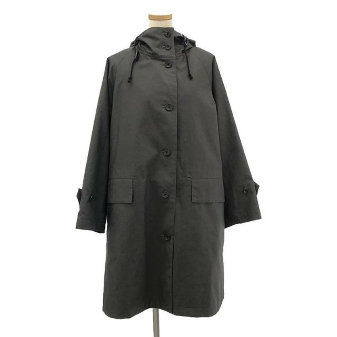 MARGARET HOWELL(マーガレットハウエル)の【美品】  MARGARET HOWELL / マーガレットハウエル | WATER PROOFED COTTON COATING ウォータプルーフコットン フーデッド モッズコート ライナー付き | 1 | チャコール | レディース レディースのジャケット/アウター(その他)の商品写真