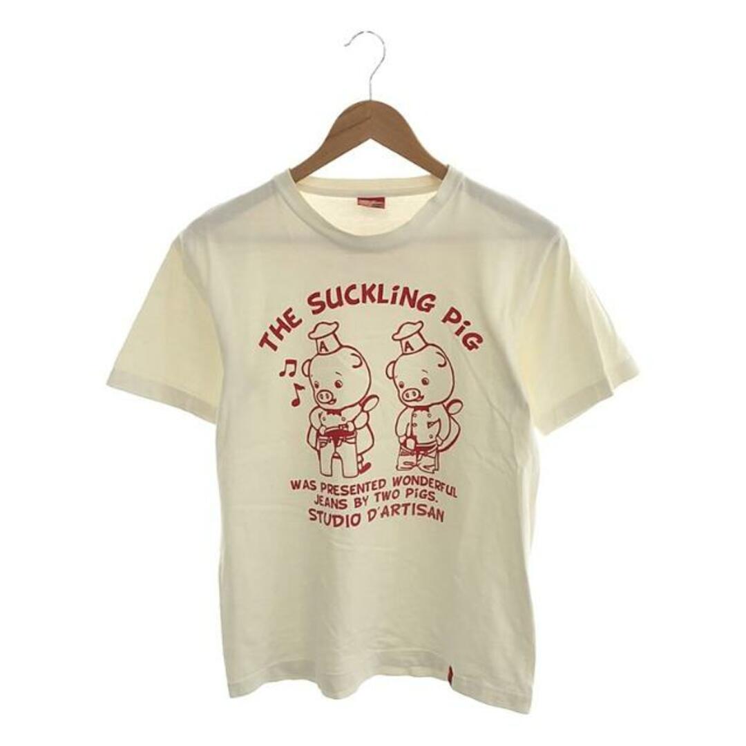 STUDIO D'ARTISAN(ステュディオダルチザン)のSTUDIO D'ARTISAN / ステュディオ・ダ・ルチザン | 両面プリント クルーネック Tシャツ | M | エクリュ系 | メンズ メンズのトップス(Tシャツ/カットソー(半袖/袖なし))の商品写真