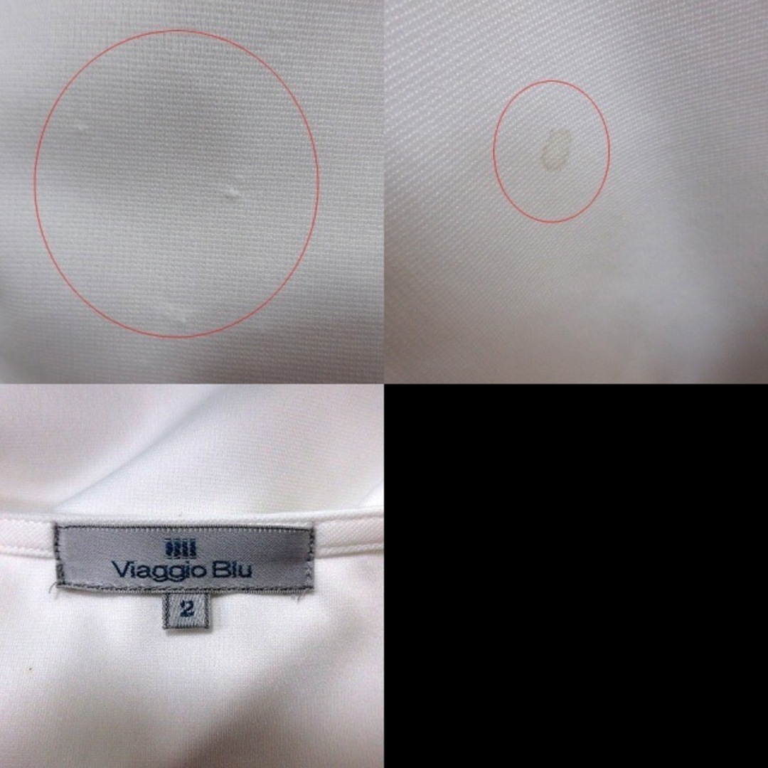 VIAGGIO BLU(ビアッジョブルー)のビアッジョブルー カットソー Uネック 七分袖 刺繍 2 白 ホワイト /RT レディースのトップス(その他)の商品写真