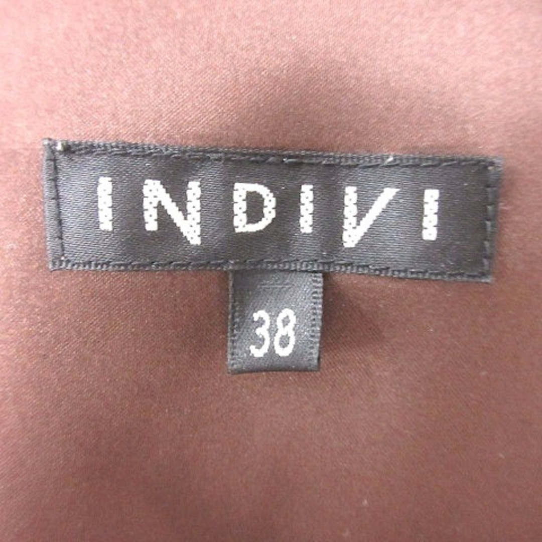 INDIVI(インディヴィ)のインディヴィ ワンピース マキシ ロング フレンチスリーブ 半袖 38 茶 レディースのワンピース(ロングワンピース/マキシワンピース)の商品写真