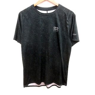 ビラボン(billabong)のビラボン BILLABONG カットソー Uネック 半袖 総柄 L 黒 (Tシャツ/カットソー(半袖/袖なし))