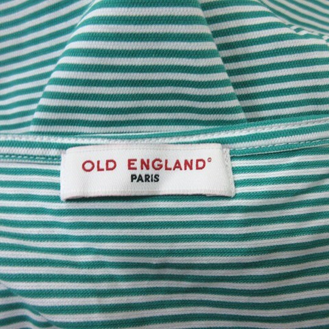 OLD ENGLAND(オールドイングランド)のオールドイングランド Tシャツ カットソー フレンチスリーブ ボーダー 36 緑 レディースのトップス(カットソー(半袖/袖なし))の商品写真