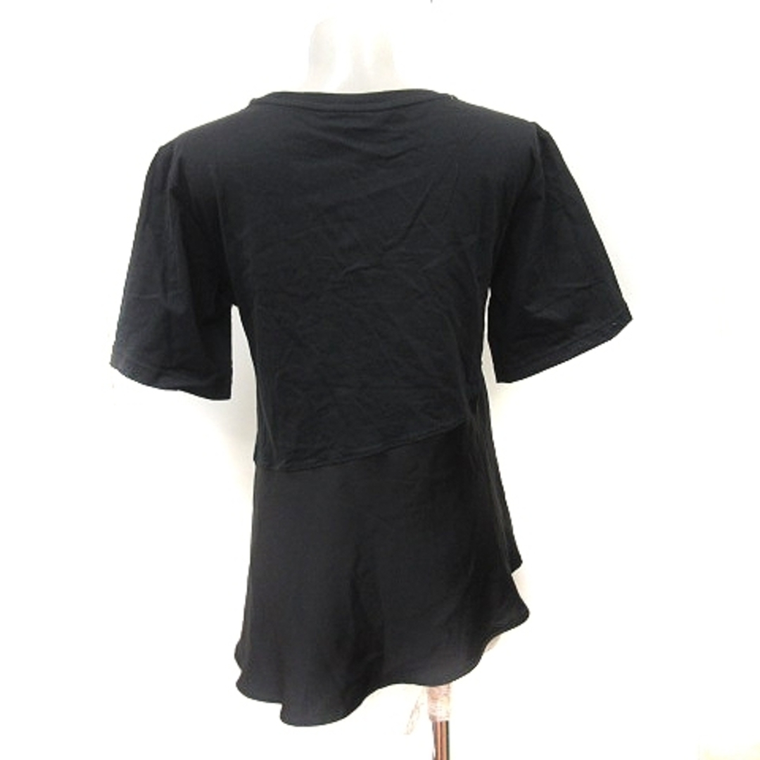 J.W.ANDERSON(ジェイダブリューアンダーソン)のジェイダブリューアンダーソン チュニック Tシャツ 半袖 切替 サテン S 黒 レディースのトップス(チュニック)の商品写真