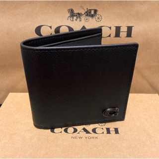 コーチ(COACH)の贈り物にも☆コーチ 財布　スリム二つ折り ミニマル本革クロスグレイン (折り財布)