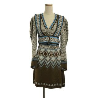 【新品】  Mame Kurogouchi / マメクロゴウチ | 2022AW | Fair Isle Knitted Dress / ジャガード ニット ワンピース | 2 | brown | レディース(ロングワンピース/マキシワンピース)