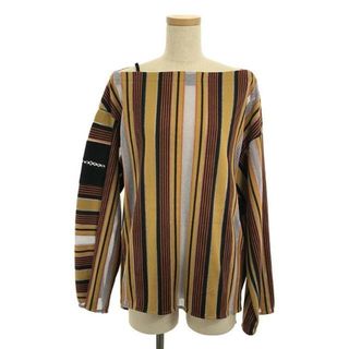 【新品】  Mame Kurogouchi / マメクロゴウチ | 2023AW | Raschel Jersey Torchon Lace Stripe Top / トーションレース トップス | 2 | brown | レディース