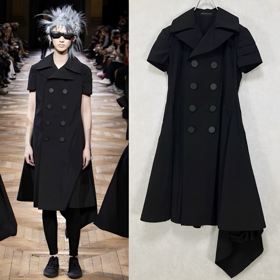 Yohji Yamamoto(ヨウジヤマモト)のヨウジヤマモト PE/TAFFETA PICKED TUCK TRENCH C レディースのジャケット/アウター(トレンチコート)の商品写真