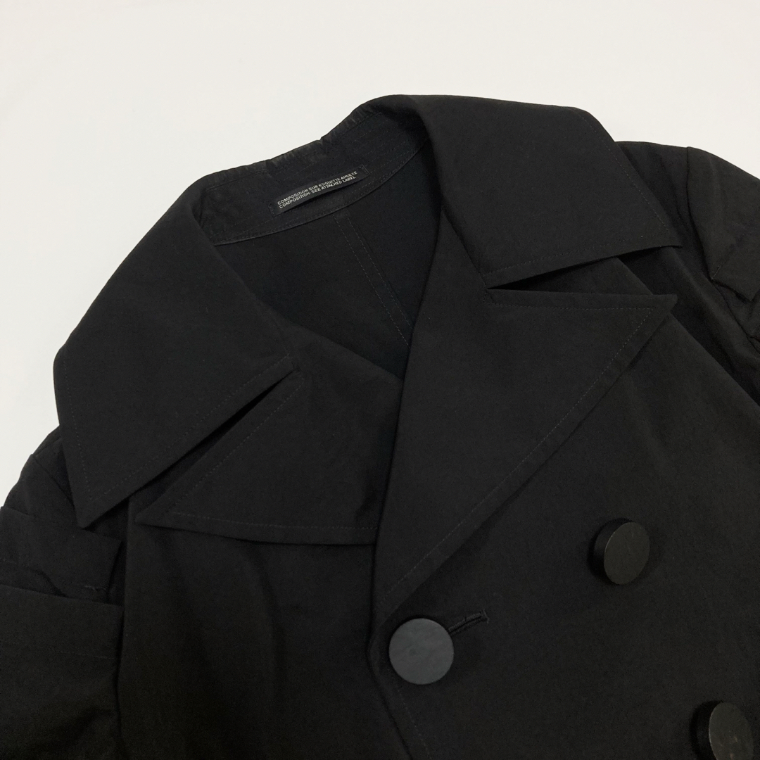 Yohji Yamamoto(ヨウジヤマモト)のヨウジヤマモト PE/TAFFETA PICKED TUCK TRENCH C レディースのジャケット/アウター(トレンチコート)の商品写真