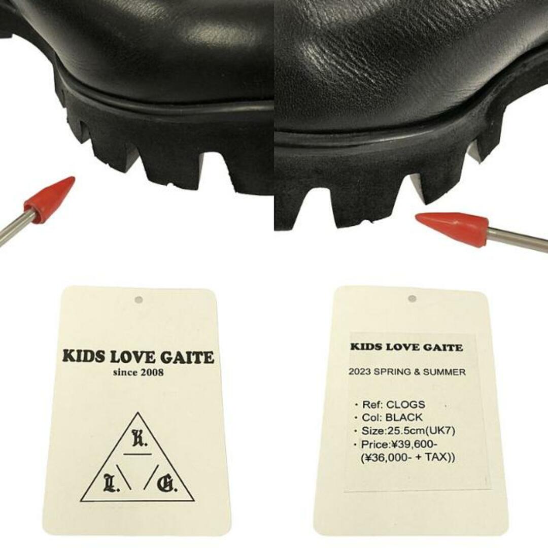 KIDS LOVE GAITE(キッズラブゲイト)の【新品】  KIDS LOVE GAITE / キッズラブゲイト | CLOGS レザー クロッグ サボ サンダル スリッポン | 7 | ブラック | メンズ メンズの靴/シューズ(サンダル)の商品写真