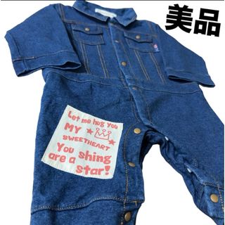 BeBe - CROISSANCE BEBE（クロワッサンベベ） デニム ロンパース 80