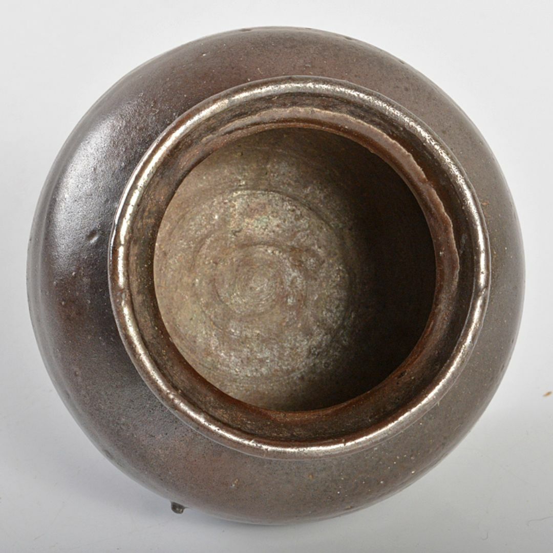 中国 黒釉 小壷 時代箱付 V R7003 中国 黒釉 小壷 時代箱付 V R7003