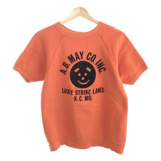 VINTAGE / ヴィンテージ古着 | 60s A.B.MAY CO..INC フロッキープリント ラグランスリーブ 半袖スウェット | オレンジ | メンズ(スウェット)