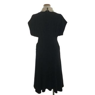 【美品】  Mame Kurogouchi / マメクロゴウチ | Silk Lace Collar A－Line Dress シルク レースカラー ワンピース | 1 | ブラック/ホワイト | レディース(ロングワンピース/マキシワンピース)