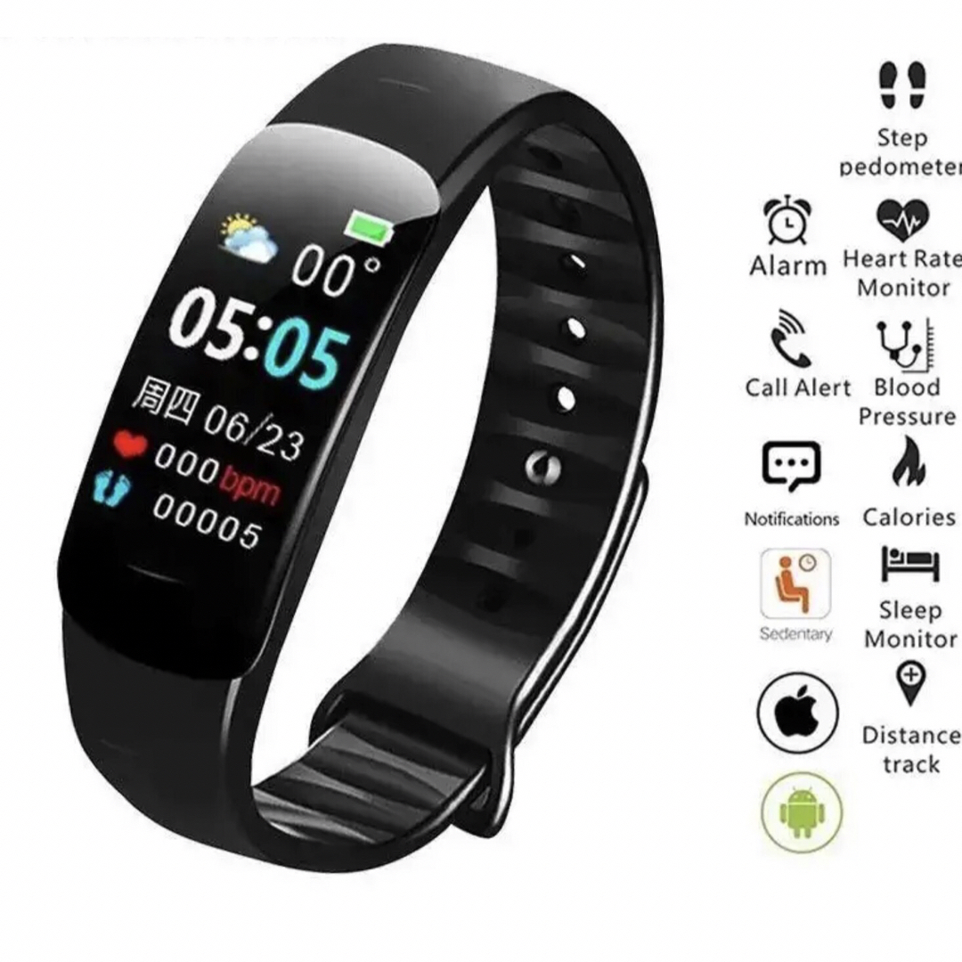 Bluetoothスマートウォッチ,スポーツカウント、健康管理、睡眠管理 メンズの時計(腕時計(デジタル))の商品写真