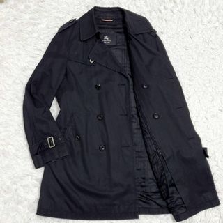 バーバリーブラックレーベル(BURBERRY BLACK LABEL)のM バーバリーブラックレーベル トレンチコート 黒 シャドーチェック ライナー(トレンチコート)