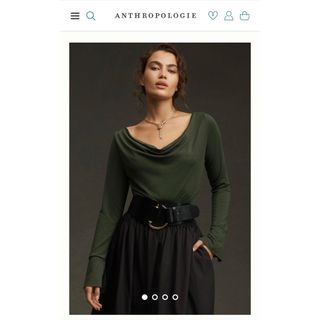 アンソロポロジー(Anthropologie)の【新品未使用タグ付】アンソロポロジー　ロングスリーブ・カウル・ネック・トップ(カットソー(長袖/七分))