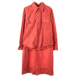 トーガ(TOGA)のTOGA PULLA トーガ プルラ 20AW Denim dress shirt デニムドレスシャツ レッド 40 TP02-FJ223(シャツ/ブラウス(長袖/七分))